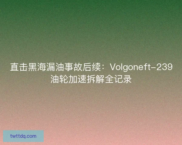 直击黑海漏油事故后续：Volgoneft-239油轮加速拆解全记录